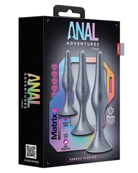 Anal Adventures Matrix Genesis Plug Kit-Silver