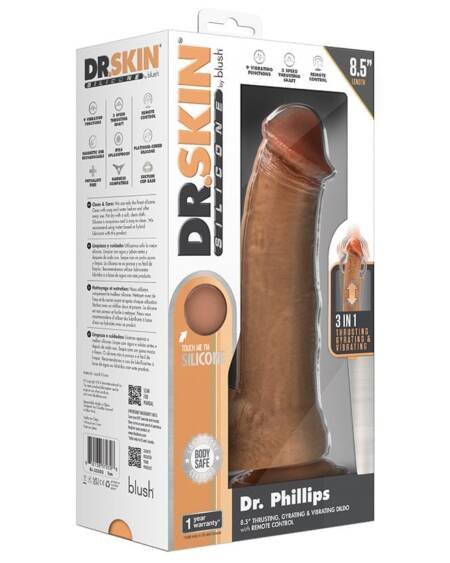 Dr. Skin Silicone Dr.Phillips Thrusting Dildo-Tan 8.5