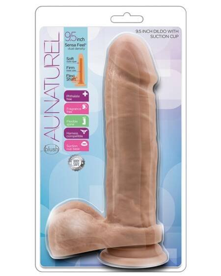 Au Naturel Dildo with Suction Cup-Mocha 9.5