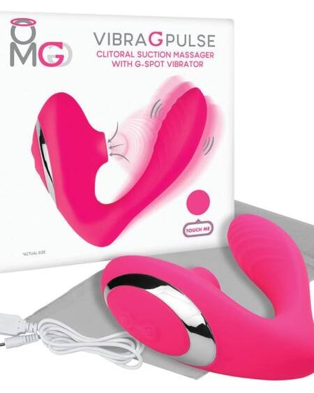OMG Clitoral Suction Massager with G-Spot Vibrator-Pink