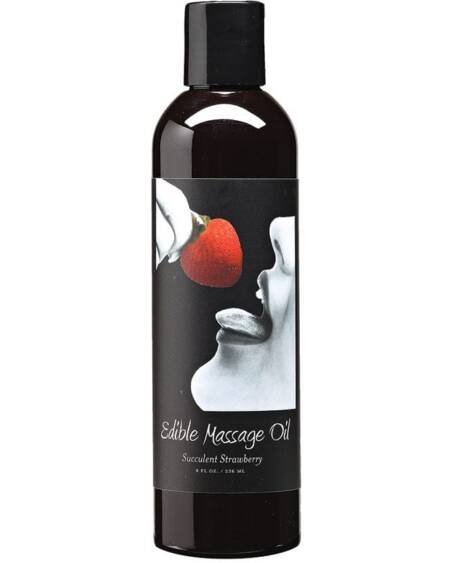 Earthly Body Edible Massage Oil-Succulent Strawberry 8oz