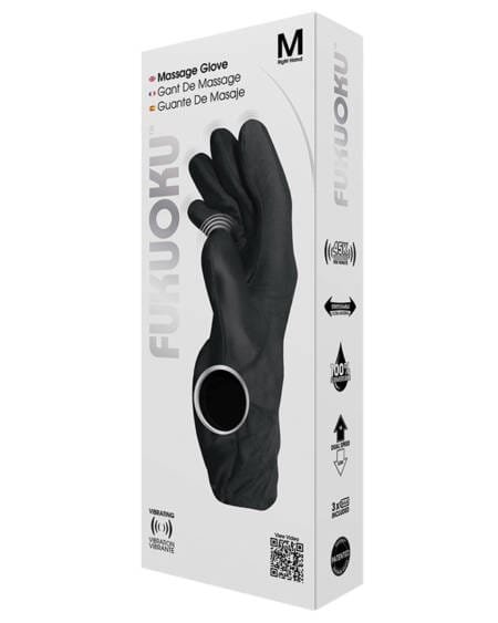 Fukuoku Five Finger Massage Glove-Black Right Hand