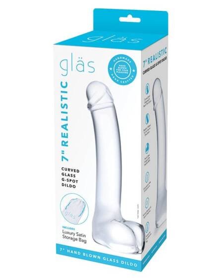 Glas 7" Realistic Curved Glass G-Spot Dildo