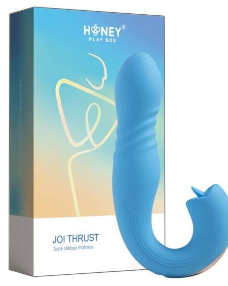Honey Play Box JOI THRUST G-spot Vibrator & Tongue Clit Licker-Blue