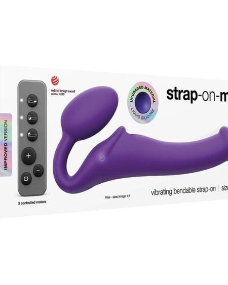 Strap On Me Vibrating Bendable Strap on-Purple M