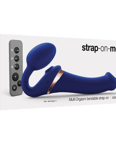 Strap On Me Multi Orgasm Bendable Strap-On-Night Blue M