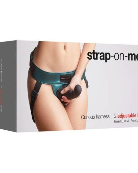 Strap On Me Leatherette Harness Curious-Metallic Green