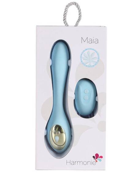 Maia Harmonie Remote Control Bendable Couples Vibrator-Blue 8.5"