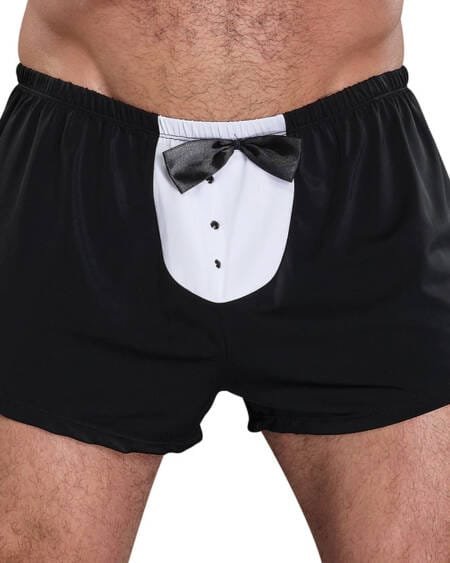 Male Power Novelty Tuxedo Boxer-Black One Size-Boxed