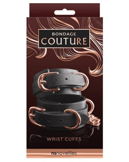 Bondage Couture Wrist Cuffs-Black