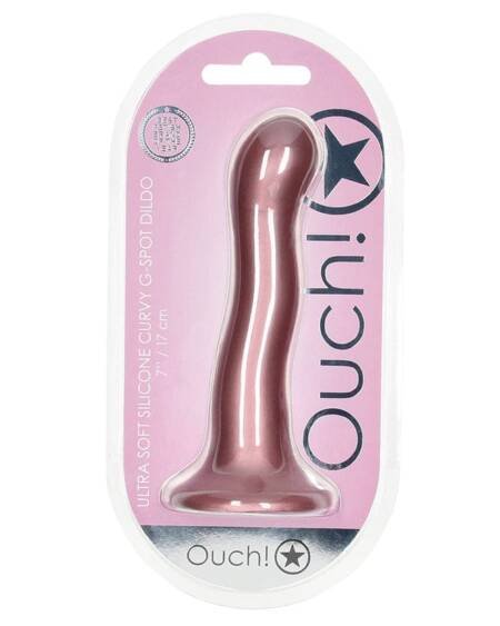 Ouch! Ultra Soft Silicone Curvy G-Spot Dildo-Rose Gold 7