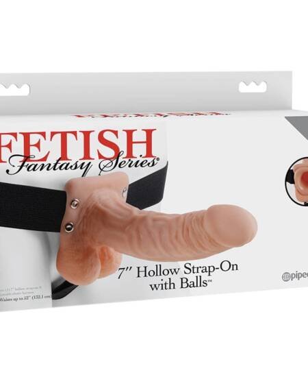 Fetish Fantasy Series Hollow Strap-On with Balls-Vanilla 7