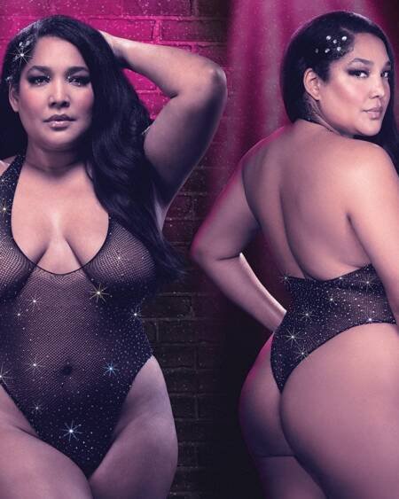 Radiance Plus Size Deep V Body Suit-Boxed