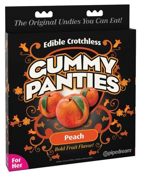 Edible Crotchless Gummy Panties for Her-Peach
