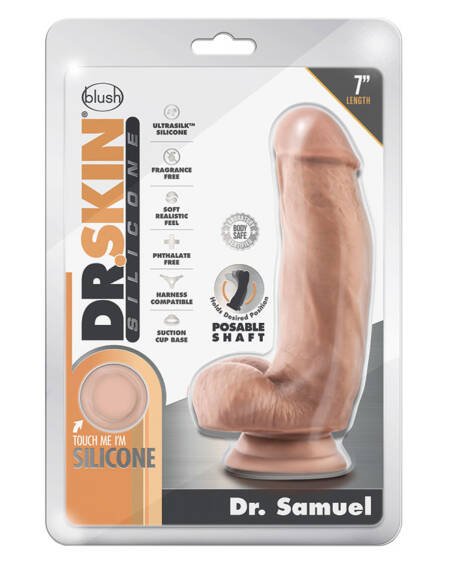Dr. Skin Silicone Dong with Suction Cup-Dr. Samuel Vanilla 7