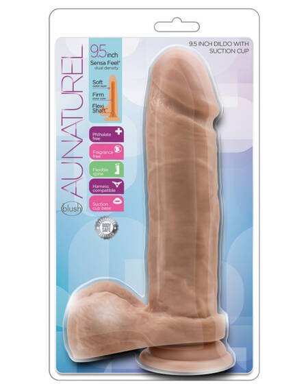Au Naturel Dual Density Dildo - Mocha 9.5 Inch