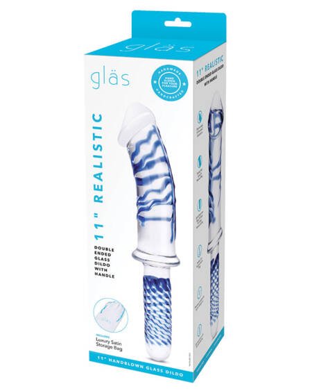 Glas Realistic Double Ended Glass Dildo with Handle 11