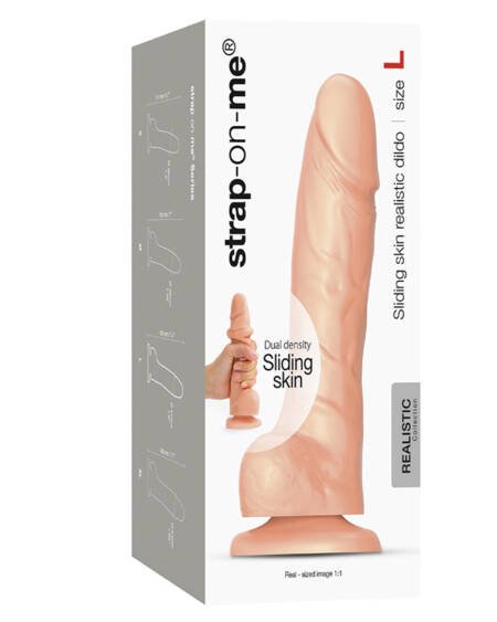 Strap-On-Me Sliding Skin Realistic Dildo - Vanilla Large