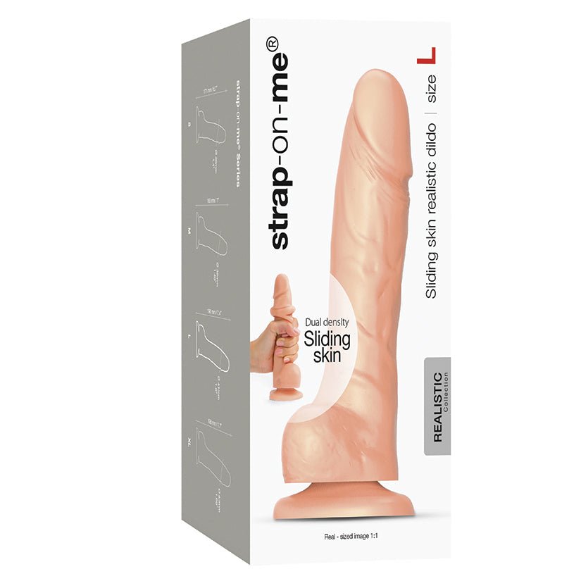 Strap-On-Me Sliding Skin Realistic Dildo - Vanilla Large