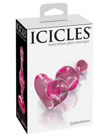 Icicles No. 75 Heart Shaped Glass Plug - Pink