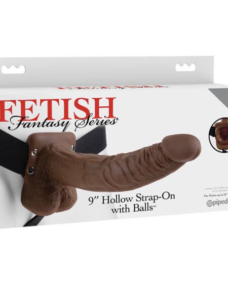 Fetish Fantasy Series Hollow Strap-On with Balls-Chocolate 9