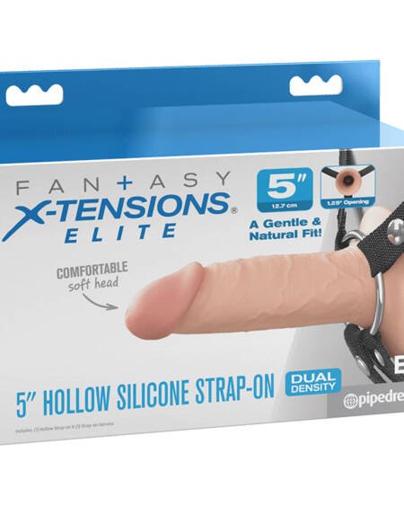 Fantasy X-Tensions Elite Hollow Strap On Dual Density Light 5"