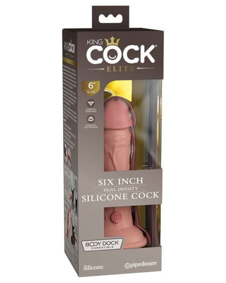 King Cock Elite Dual Density Silicone Dildo - Light 6 Inch