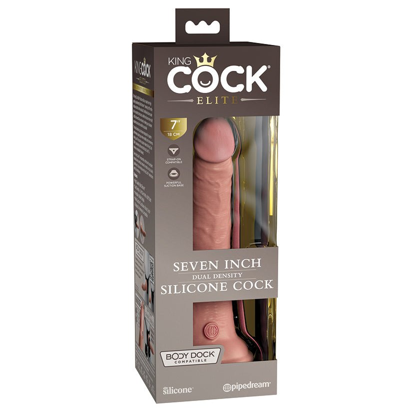 King Cock Elite Dual Density Silicone Dildo - Light 7 Inch