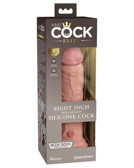 King Cock Elite Dual Density Silicone Dildo - Light 8 Inch