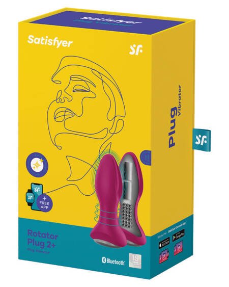 Satisfyer Rotator Plug 2+ App-Enabled Vibrating Anal Plug - Fuchsia