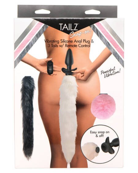 Tailz Vibrating Anal Plug & 3 Tails with Remote Control